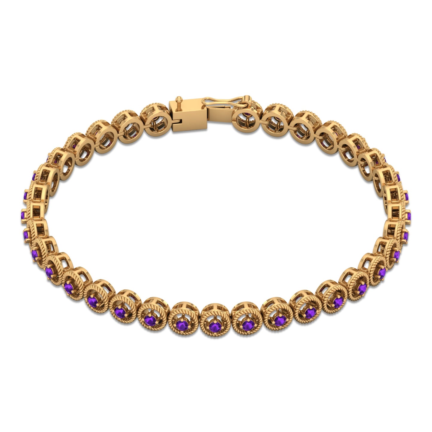 Natural Amethyst Tennis Bracelet for Women