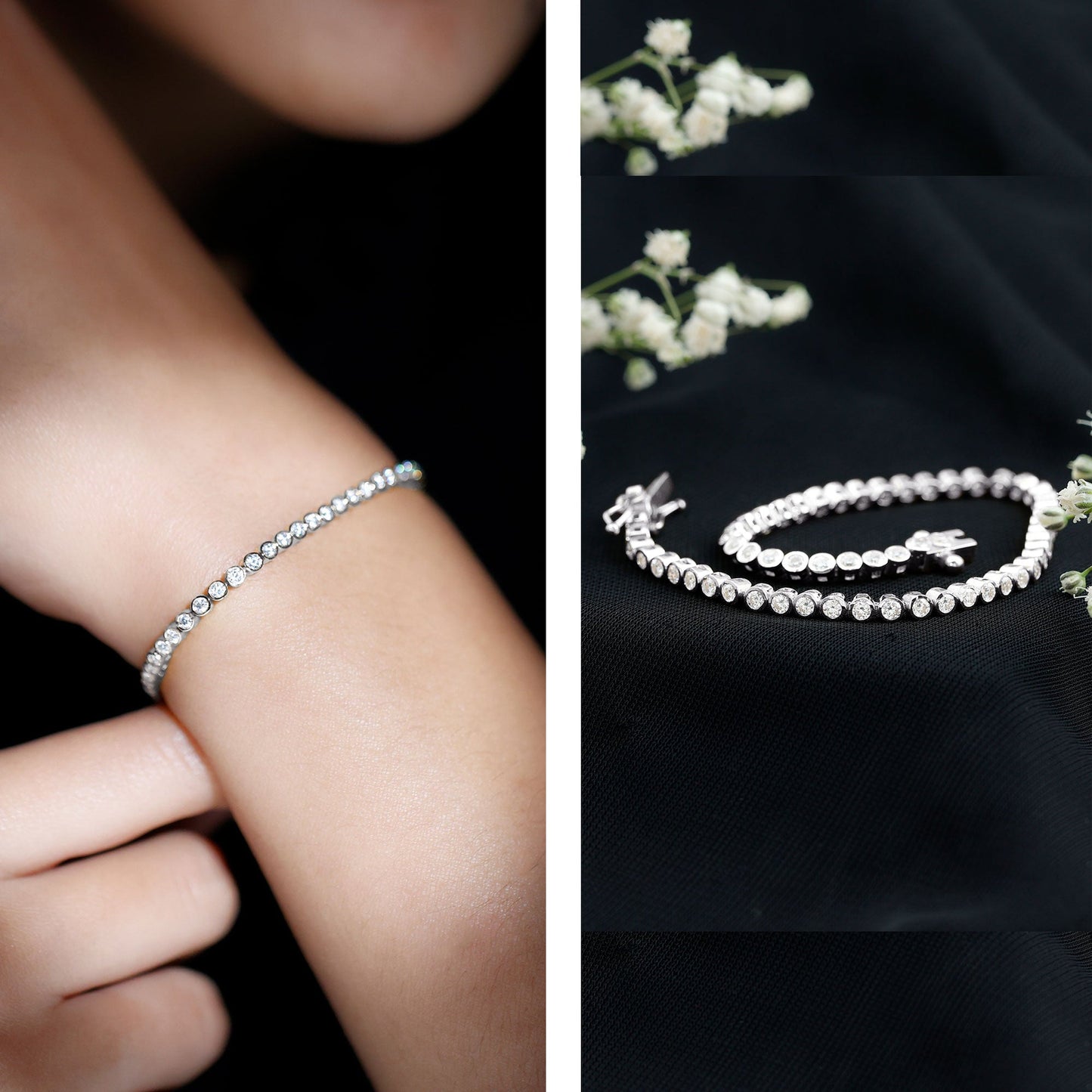 Certified Moissanite Wedding Tennis Bracelet For Bride