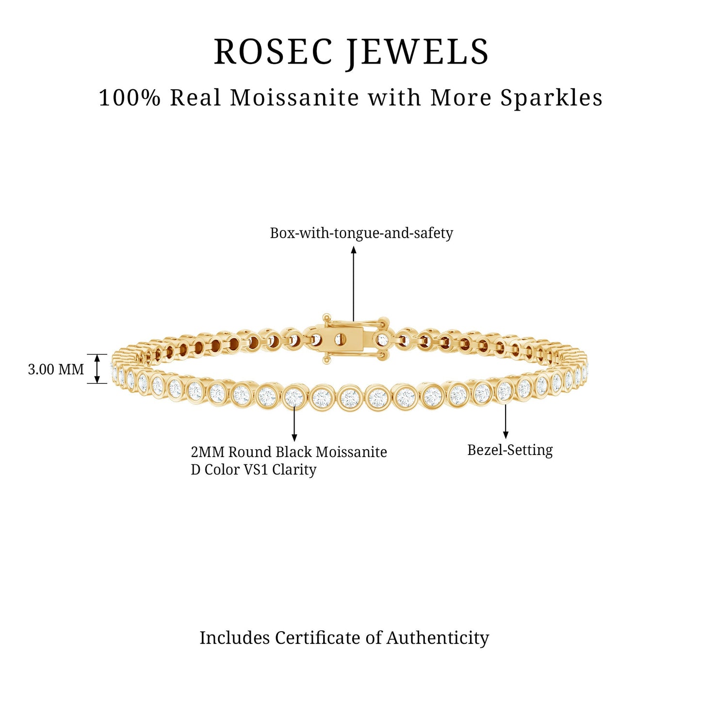 Certified Moissanite Wedding Tennis Bracelet For Bride