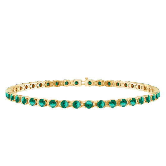 Certified Lab Grown Emerald Tennis Bracelet For Wedding