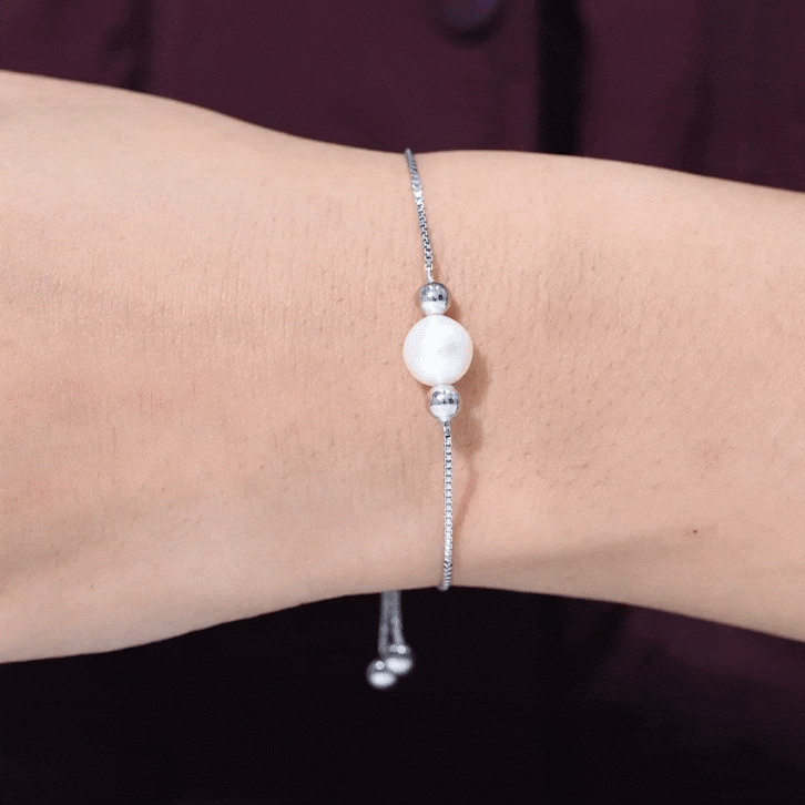 7.4 Carat Freshwater Pearl Solitaire Bolo Bracelet