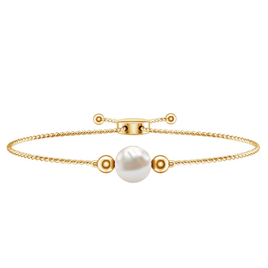 7.4 Carat Freshwater Pearl Solitaire Bolo Bracelet for Women