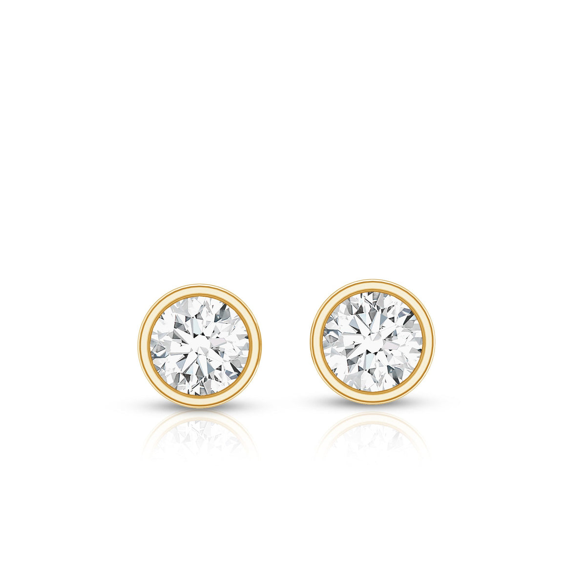 Dainty Moissanite Solitaire Stud Earrings in Bezel Setting