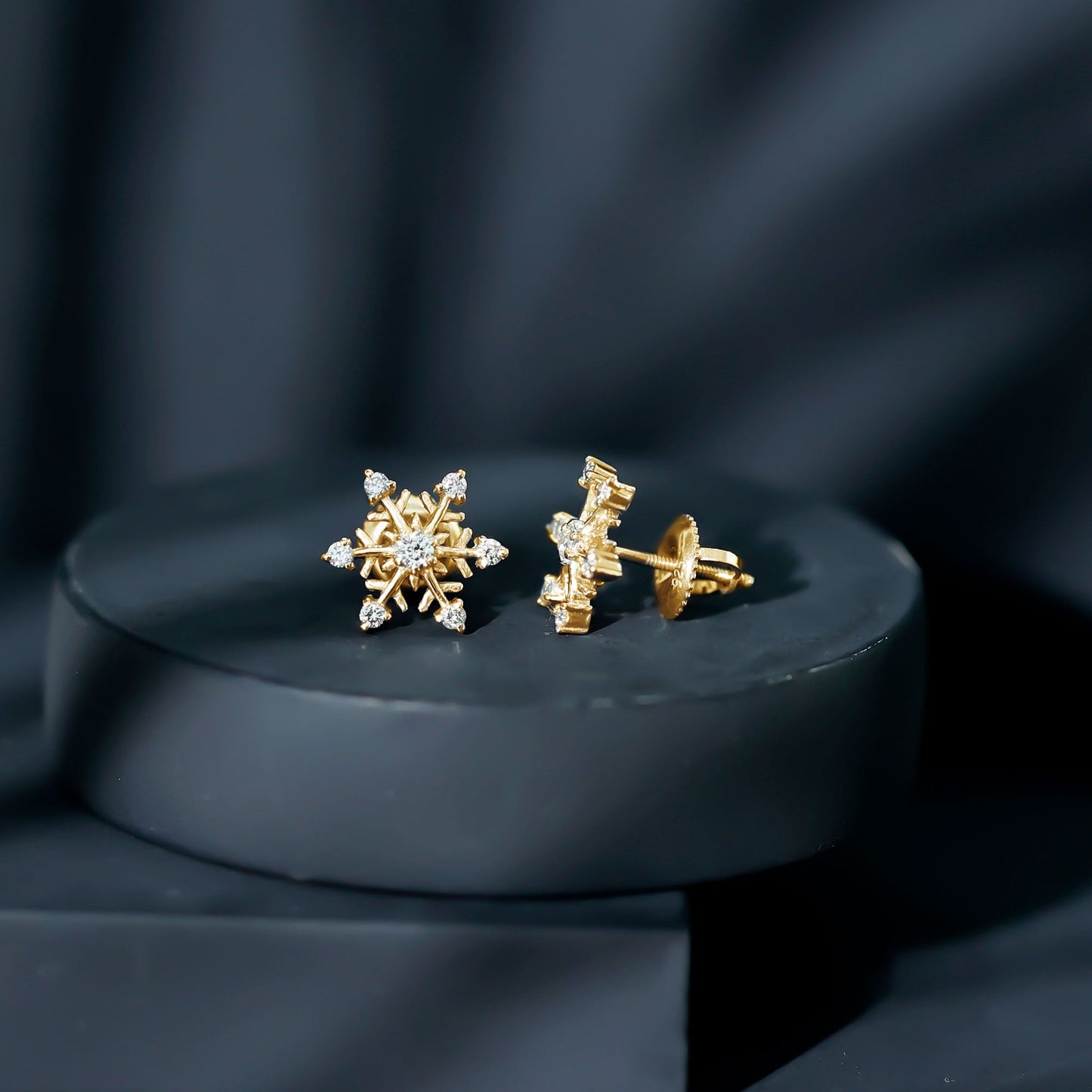 Diamond Snowflake Christmas Earrings