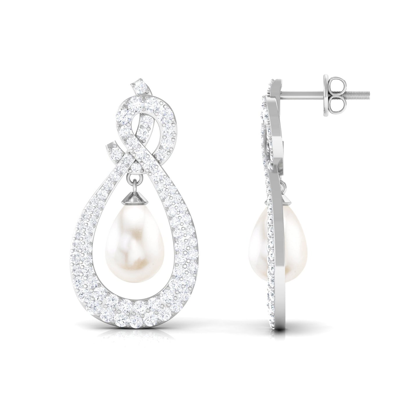 Genuine Freshwater Pearl Teardrop Earrings for Bride