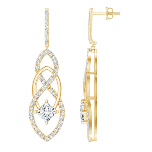 Certified Lab Grown Bridal Dangle Earrings