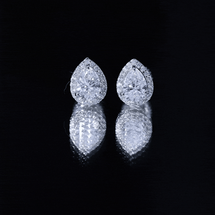 Certified 1.3 Carat Lab Grown Diamond Teardrop Stud Earrings