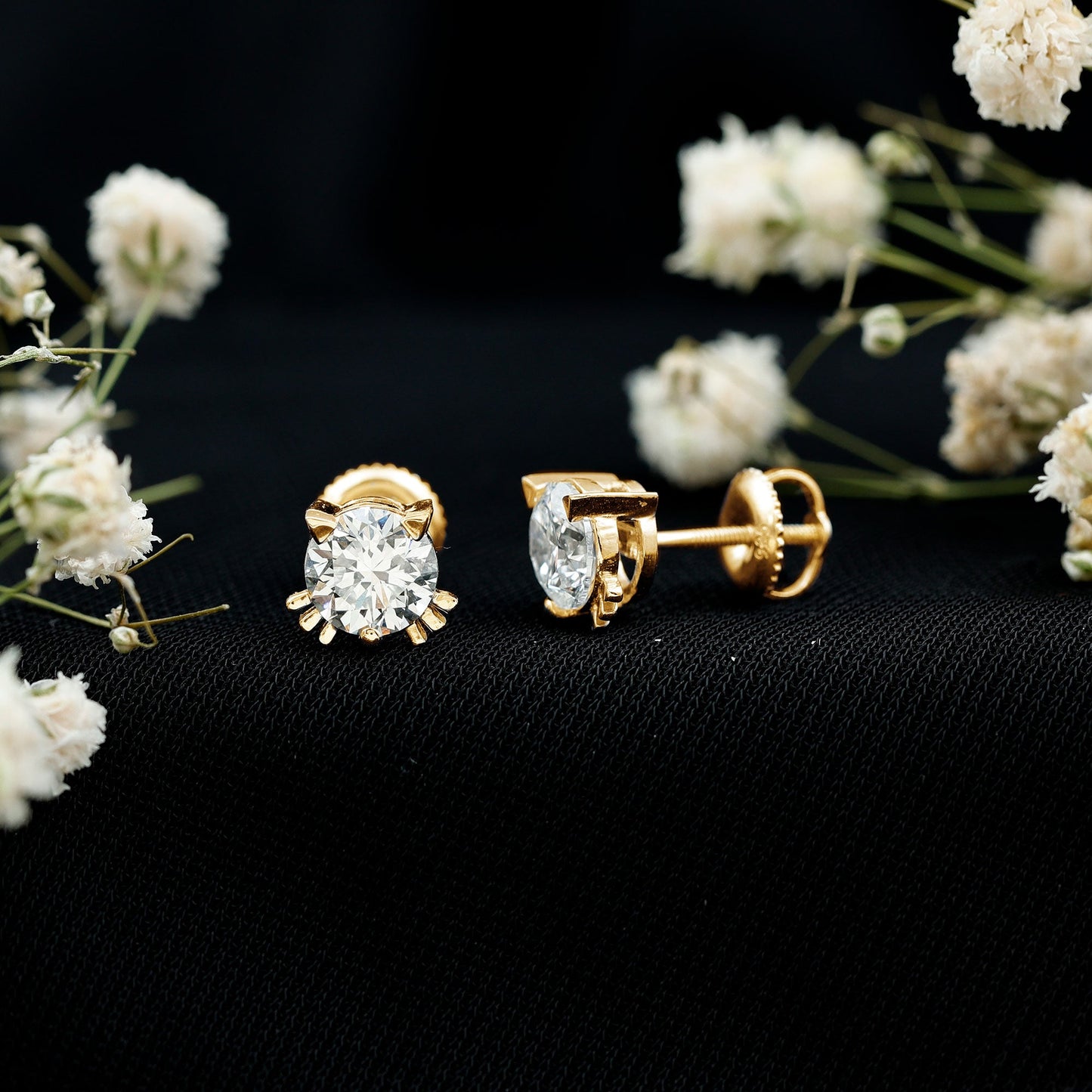 Certified Lab Grown Diamond Hello Kitty Earrings