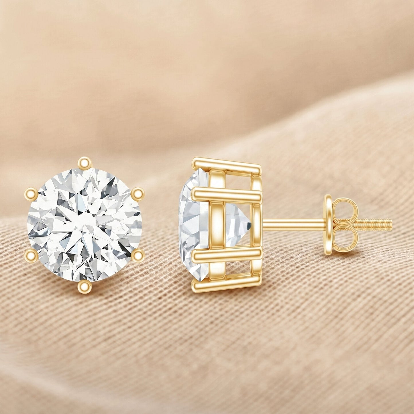 IGI Certified 4 Carat Lab Grown Diamond Solitaire Studs