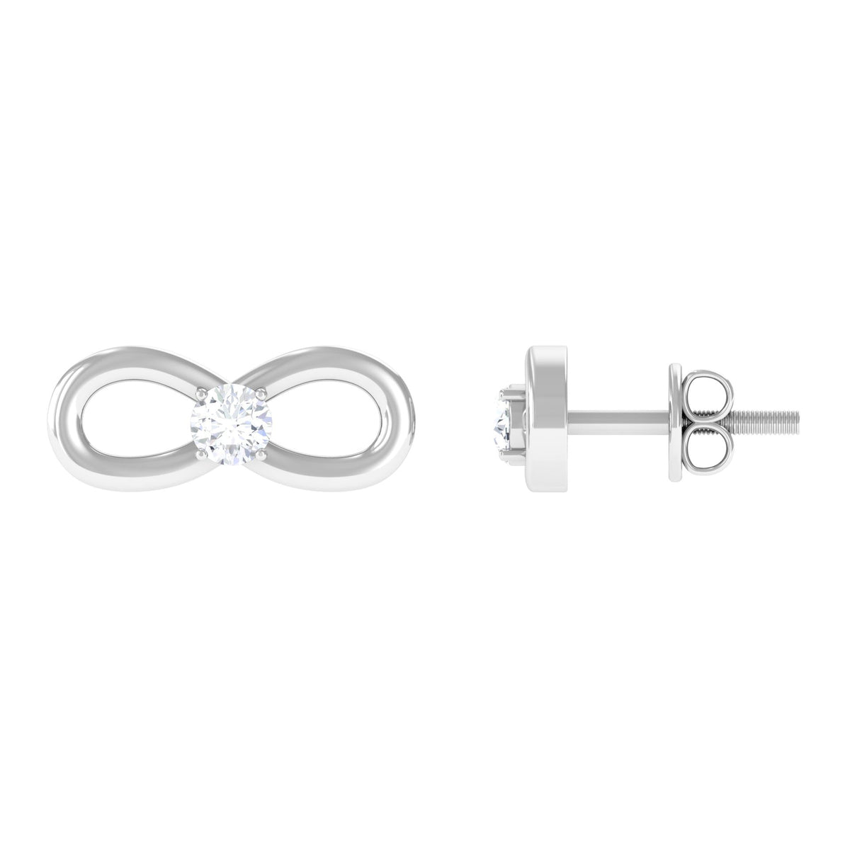 Infinity Stud Earrings for Women with Moissanite