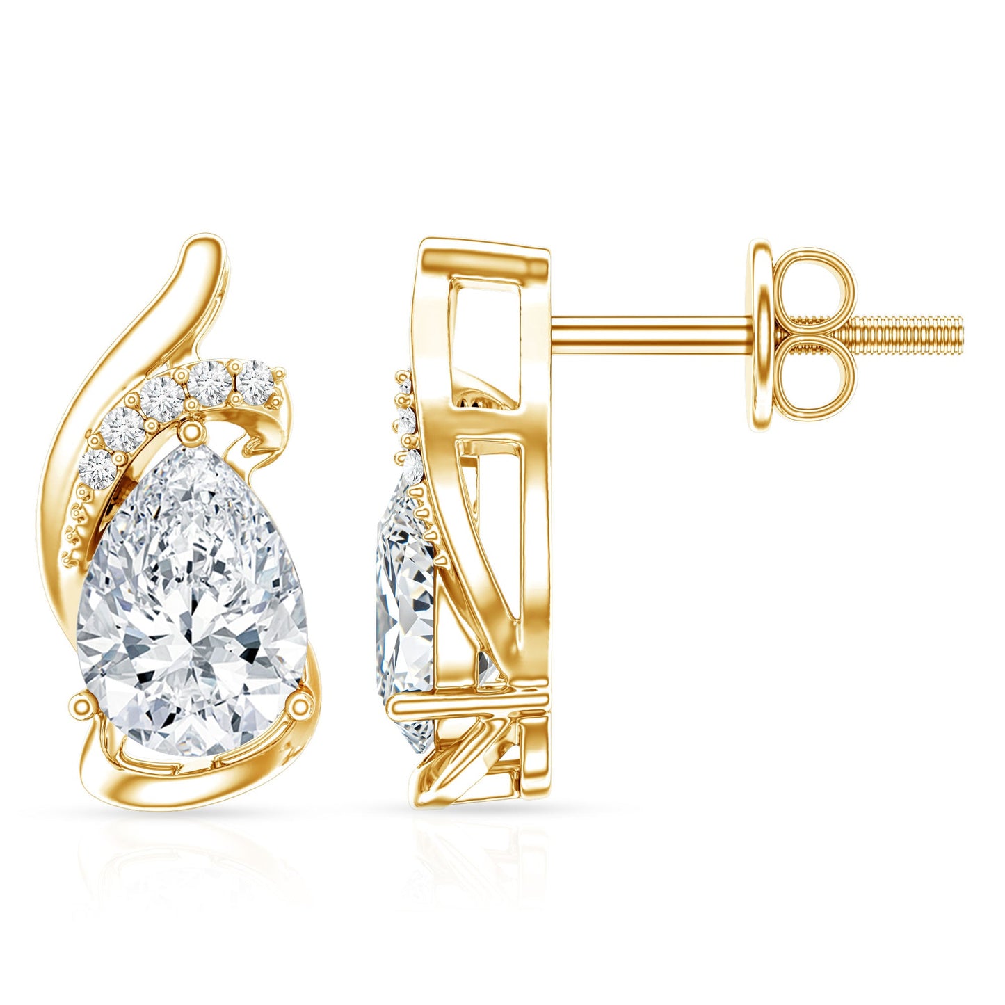 1.3 Carat Certified Lab Grown Diamond Teardrop Stud Earrings