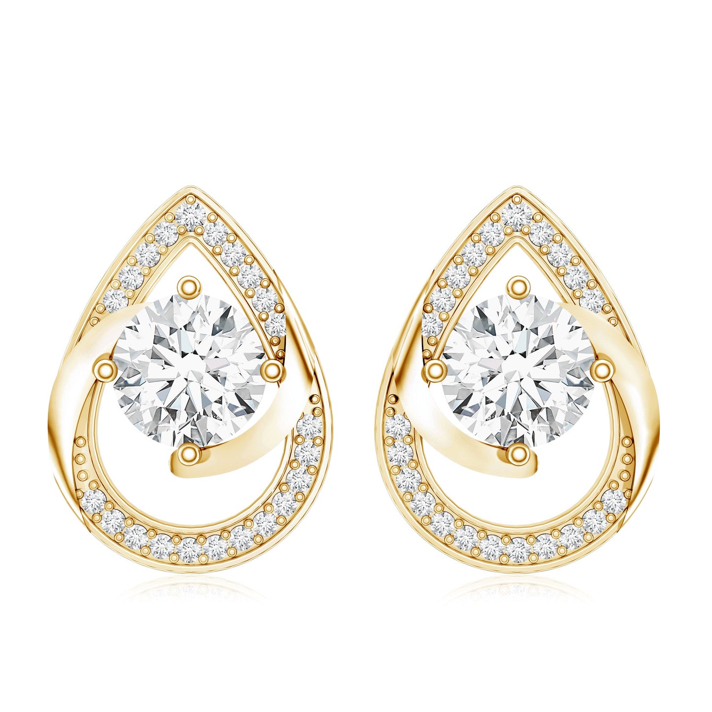 Certified 1.9 Carat Lab Grown Diamond Teardrop Stud Earrings