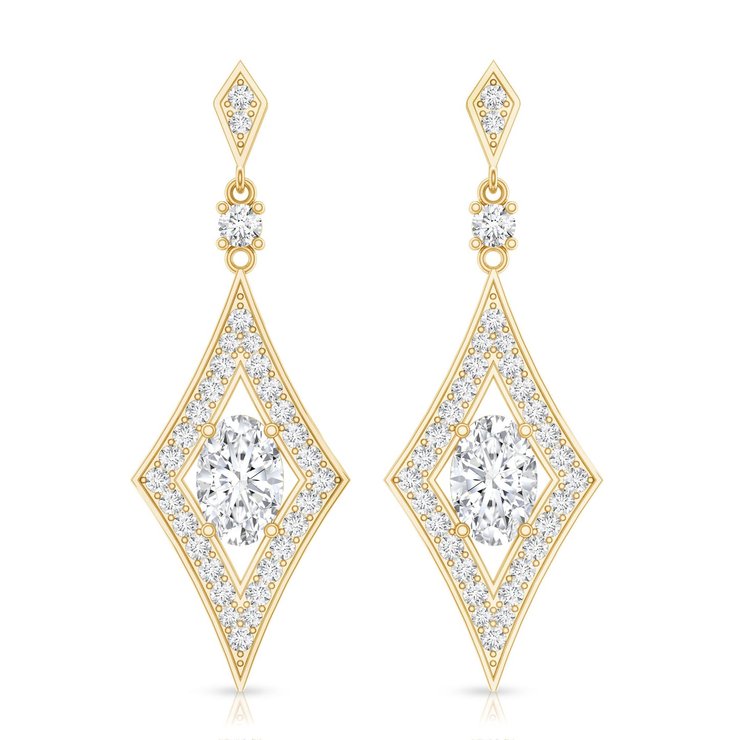 Certified Lab Grown Diamond Dangle Long Earrings