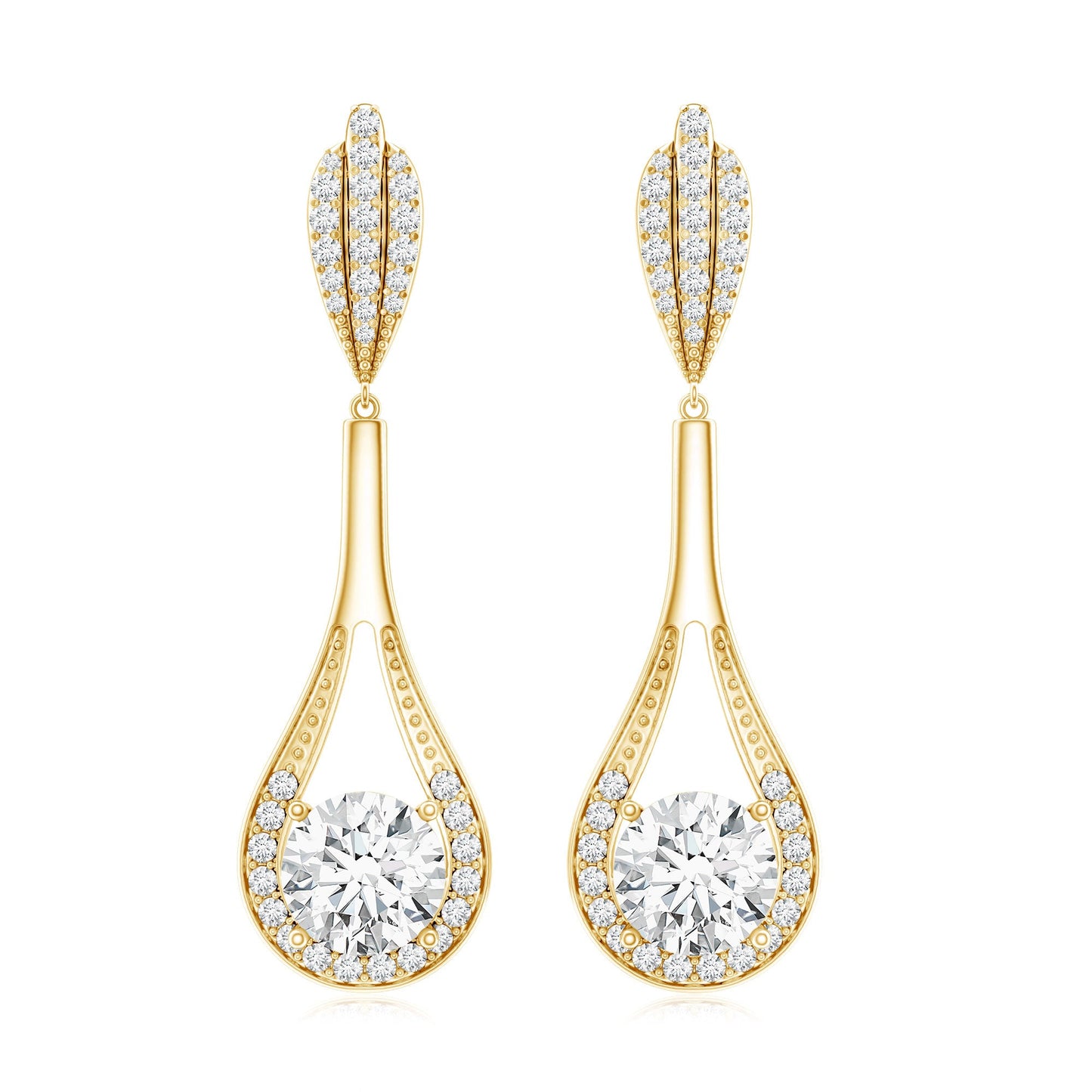 Certified Lab Grown Diamond Long Dangle Earrings