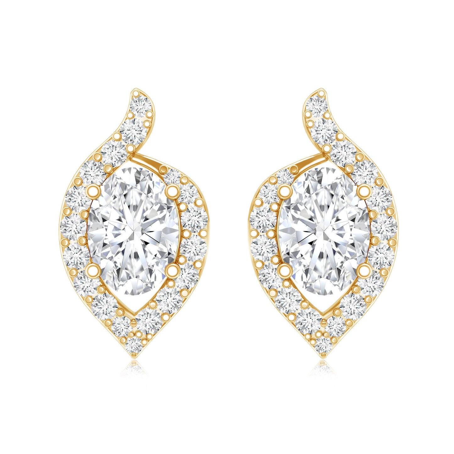 Certified 1.5 Carat Oval Lab Grown Diamond Stud Earrings For Women