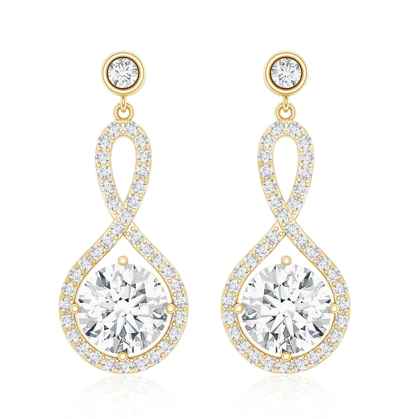 1.9 Carat Lab Grown Diamond Infinity Dangle Earrings For Women