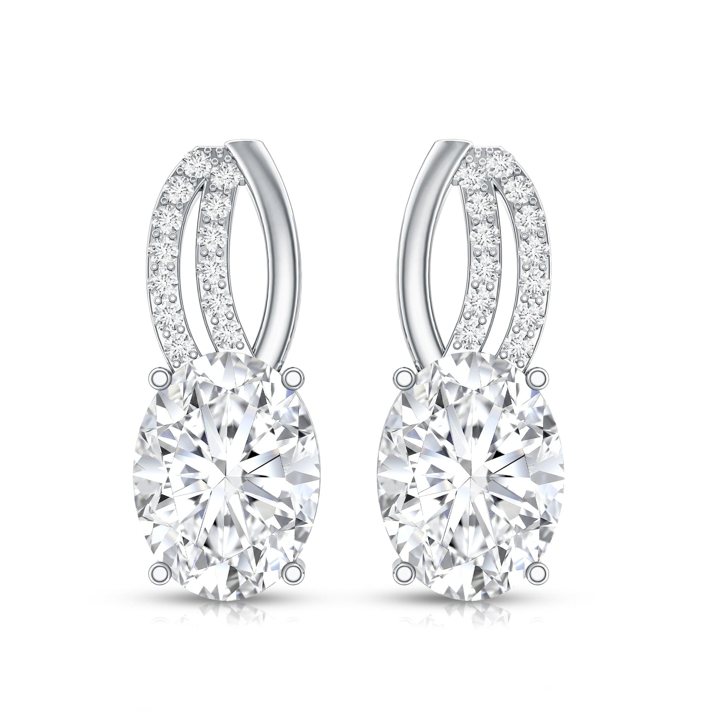 2.5 Carat Oval Lab Grown Diamond Designer Studs For Women