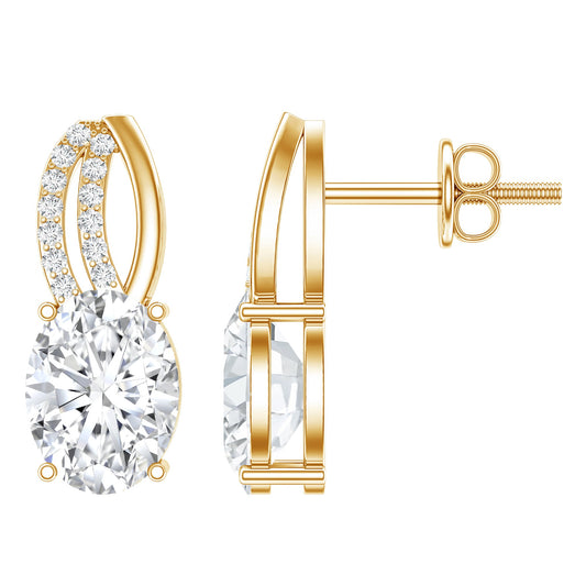 2.5 Carat Oval Lab Grown Diamond Designer Studs For Women