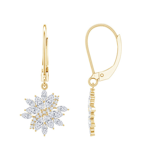 Lab Grown Diamond Flower Hoop Earrings