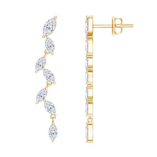 Marquise Lab Grown Diamond Bridal Dangle Earrings