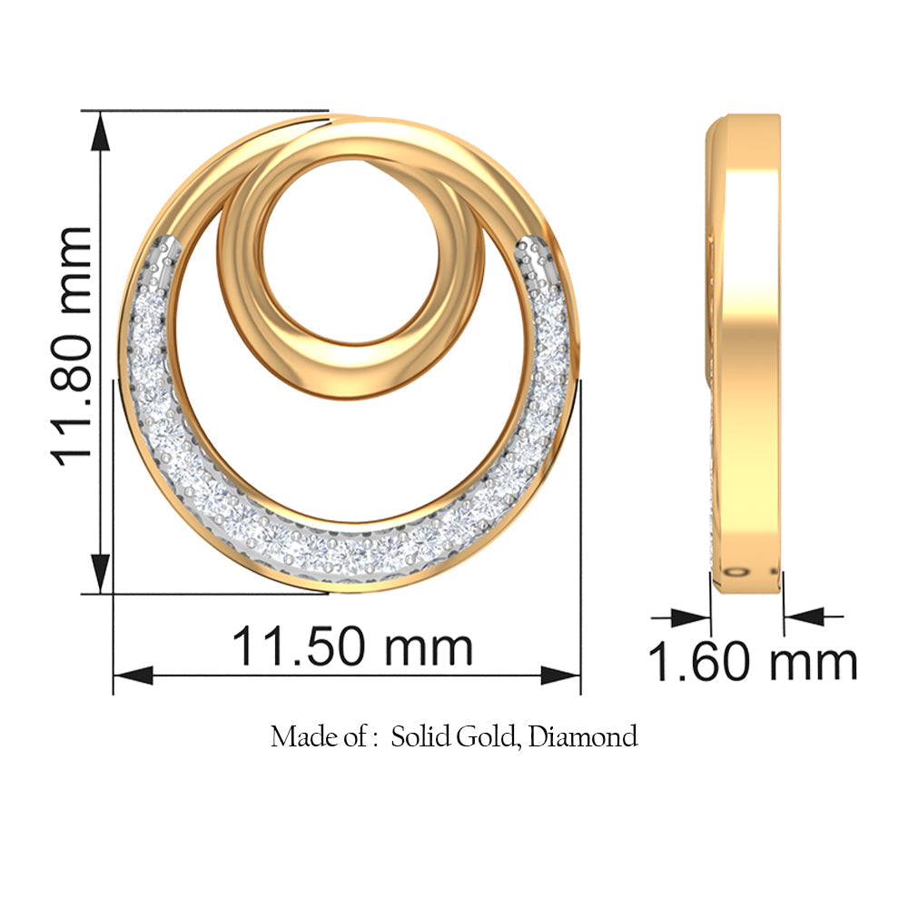 Certified Natural Diamond Circle in Circle Earrings