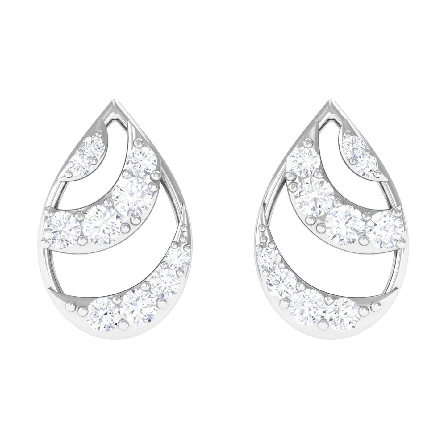 Natural Diamond Minimal Teardrop Stud Earrings