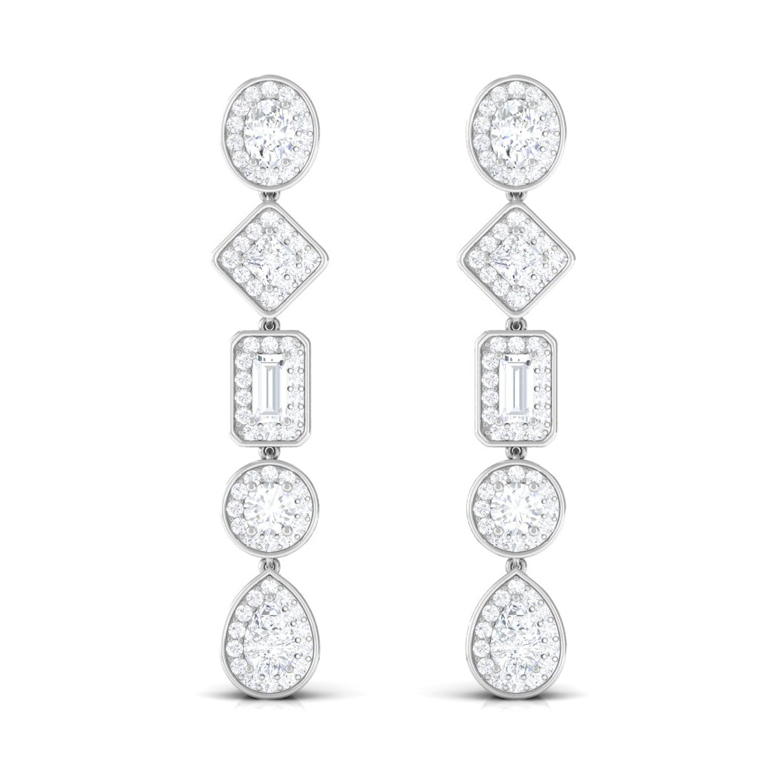Certified Moissanite Dangle Earrings for Wedding