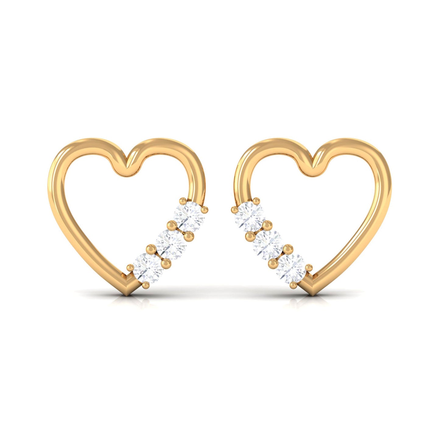 Diamond Heart Shape Stud Earring for Women