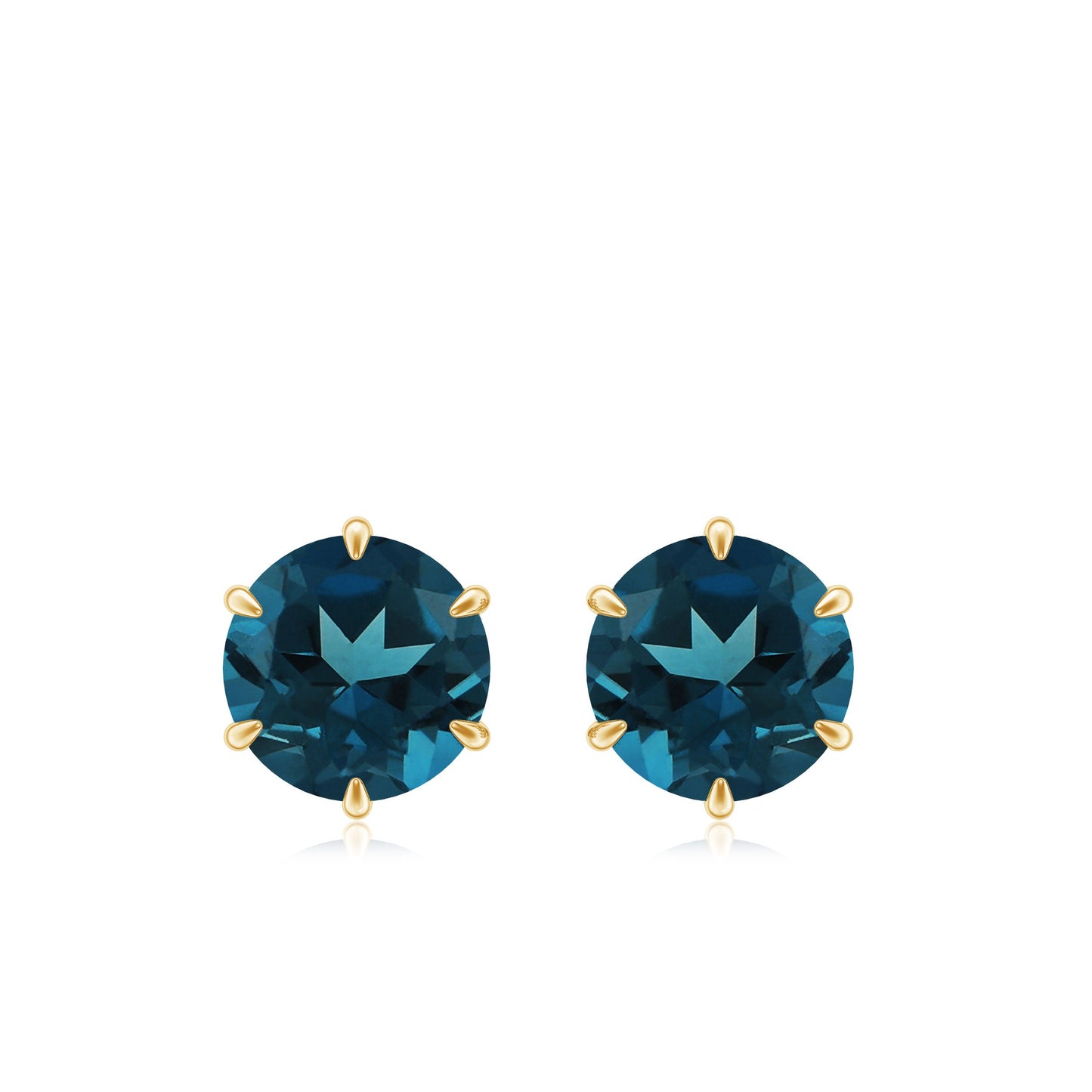2.7 Carat London Blue Topaz Solitaire Stud Earrings