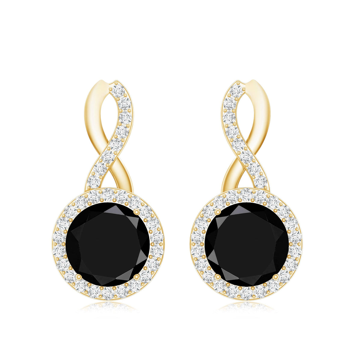 1.6 Carat Lab Grown Black and White Diamond Infinity Stud Earrings