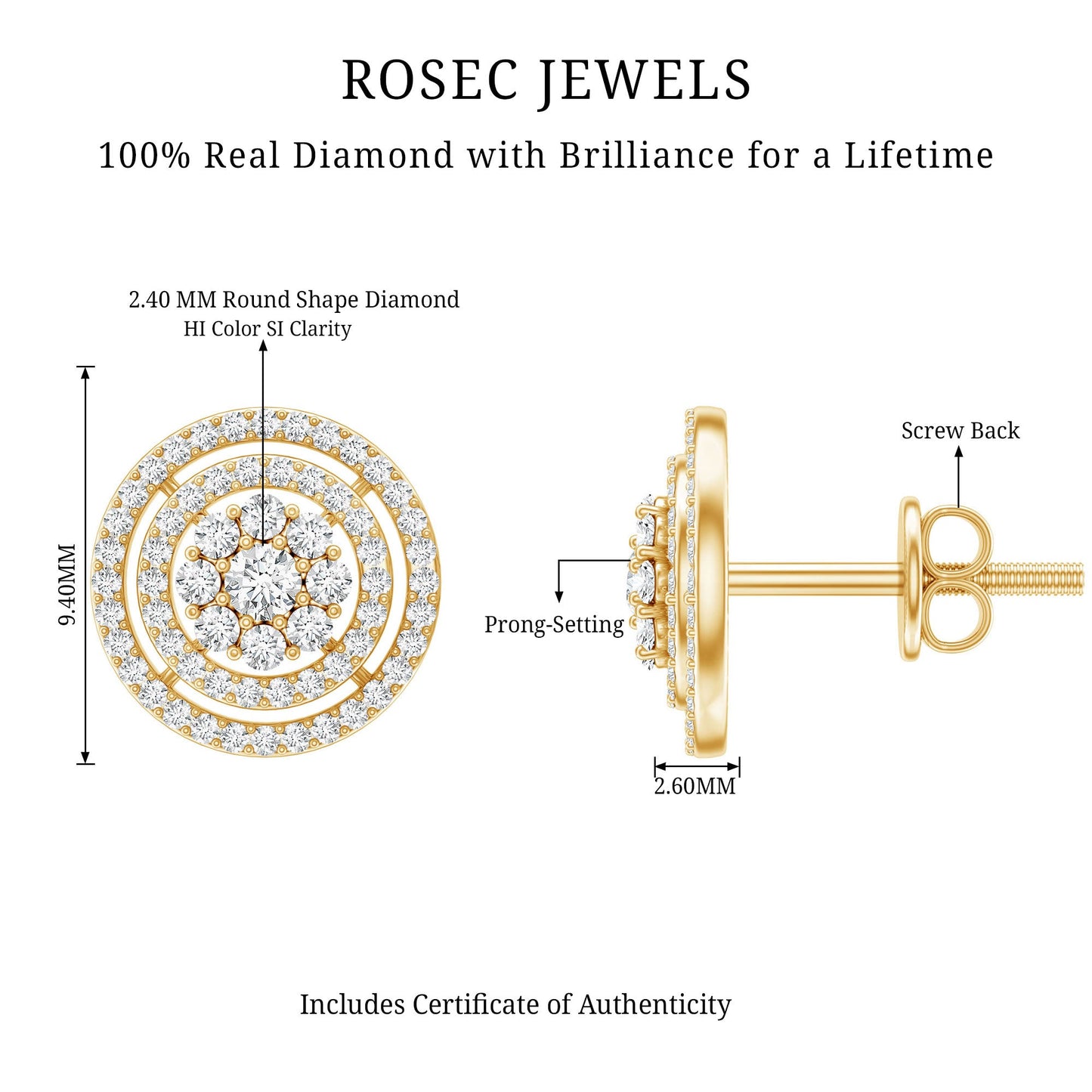 Flower Inspired Diamond Halo Stud Earrings