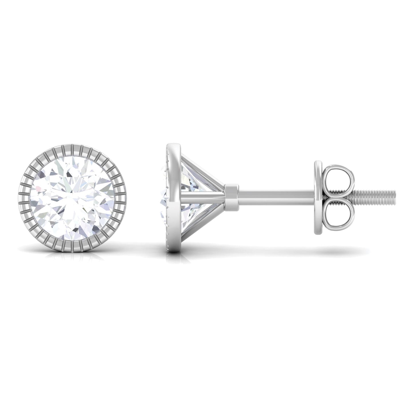 1 CT Moissanite Martini Stud Earrings for Women