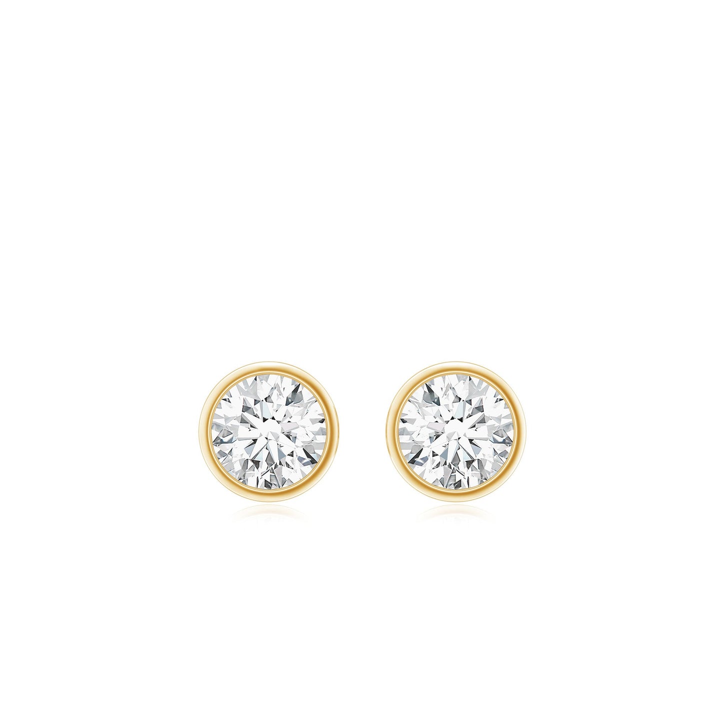 Dainty Solitaire Moissanite Stud Earrings in Bezel Setting