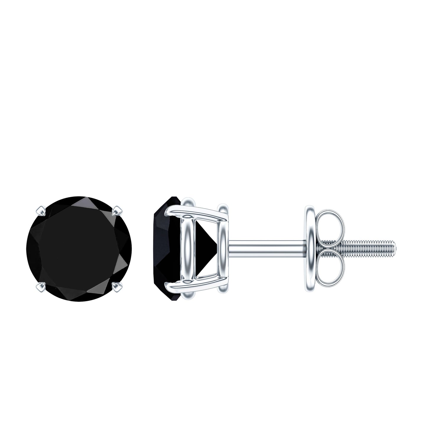 Natural Black Onyx Stud Earrings for Everyday