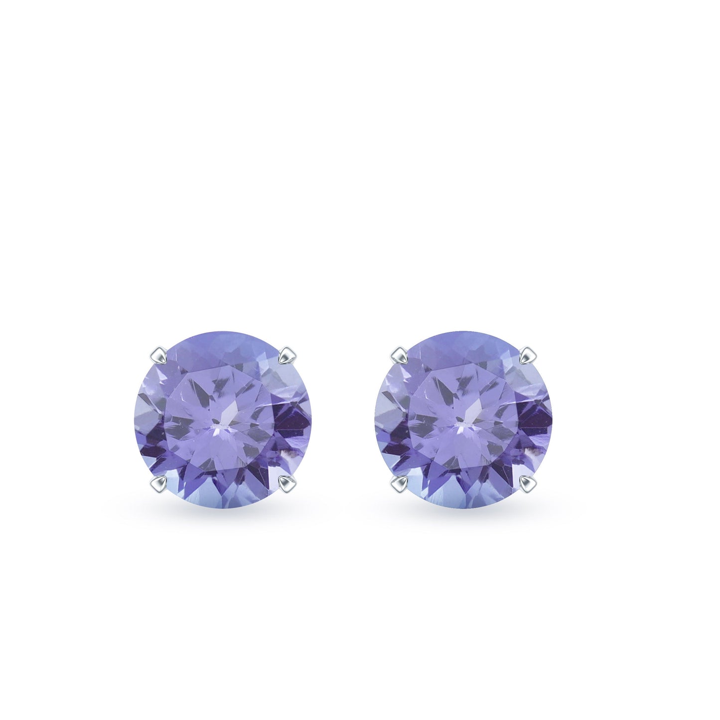 1 Carat Round Cut Tanzanite Stud Earrings for Women