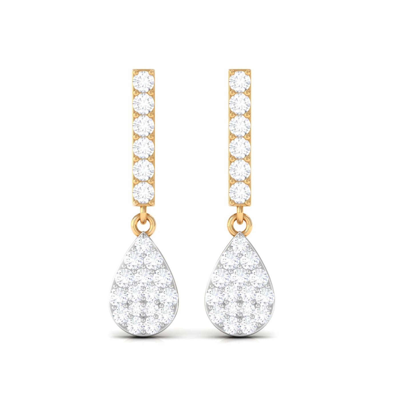 Round Diamond Dangle Drop Earrings for Women