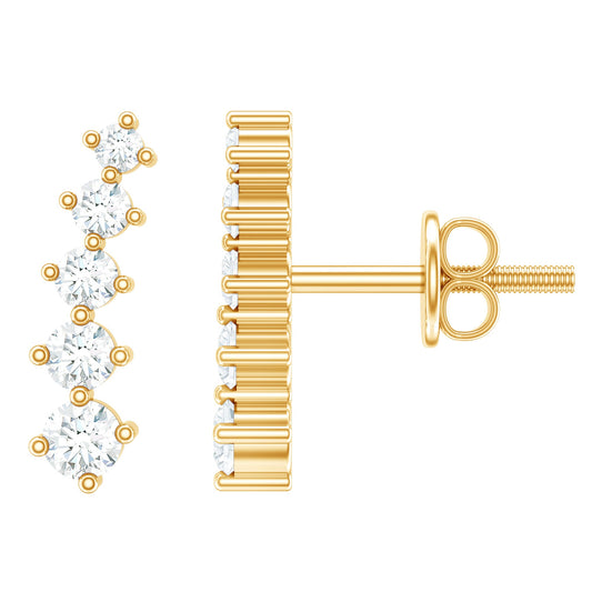Graduated Style Diamond Climber Earrings