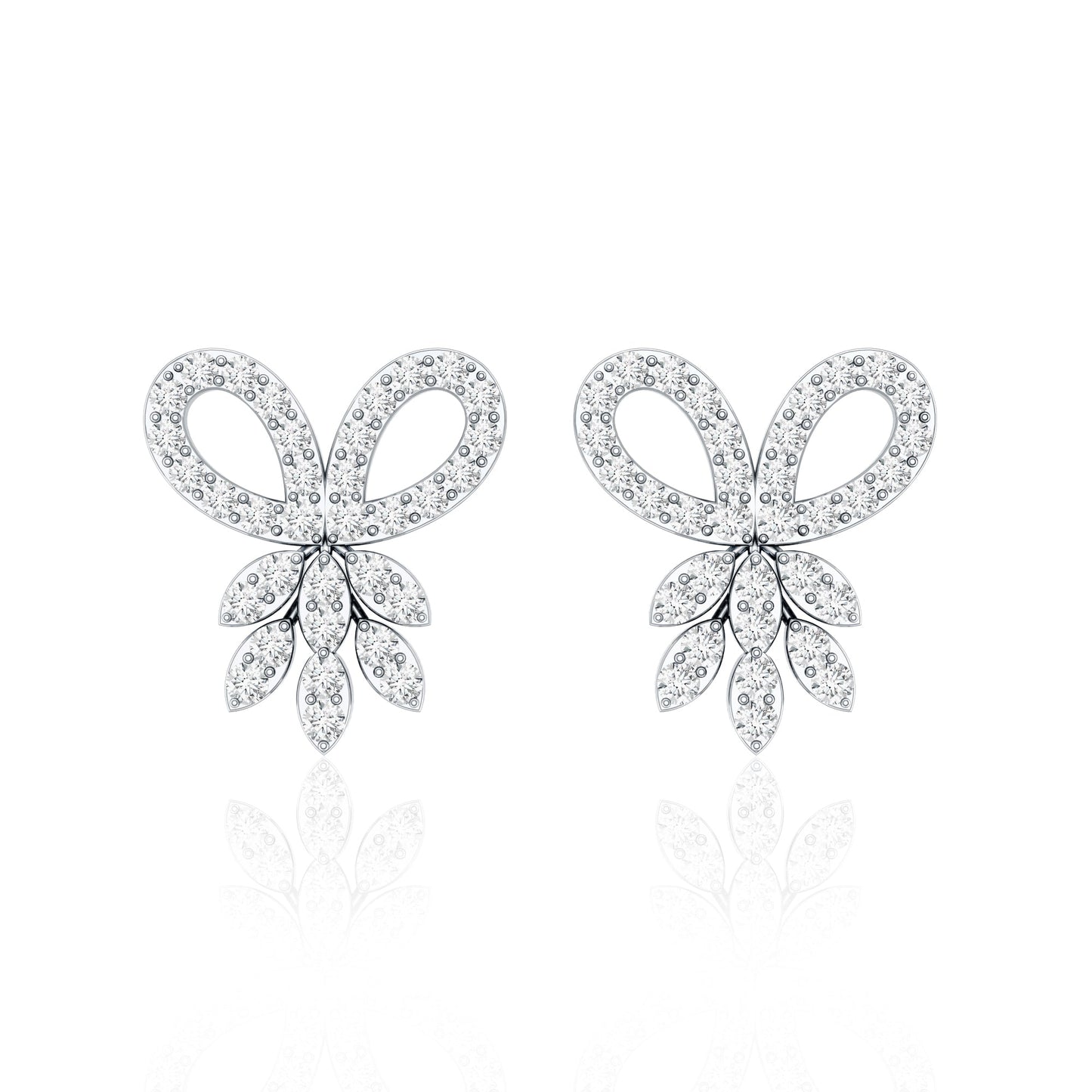 Certified Diamond Bow Earrings For Her