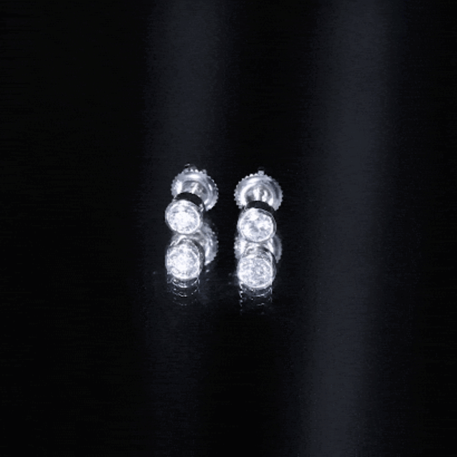 Certified 0.6 Carat Moissanite Stud Earrings in Bezel Setting