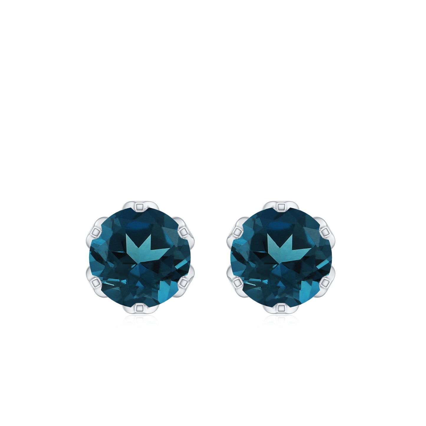 Natural 2.7 Carat London Blue Topaz Stud Earrings
