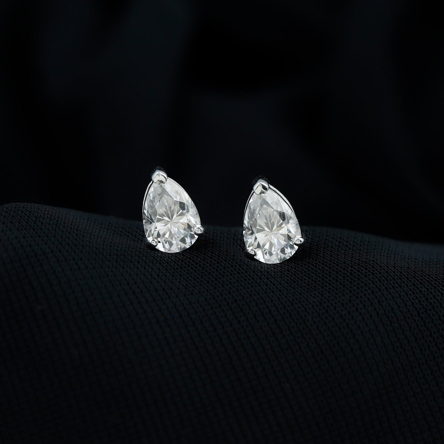1.5 Carat Pear Cut Moissanite Teardrop Stud Earrings