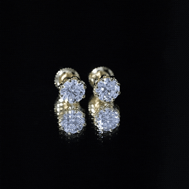 Brilliant Cut 1.90 Carat Moissanite Stud Earrings in Decorative Setting