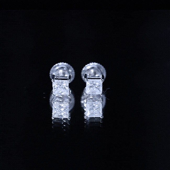 Certified Lab Created Diamond Square Earrings