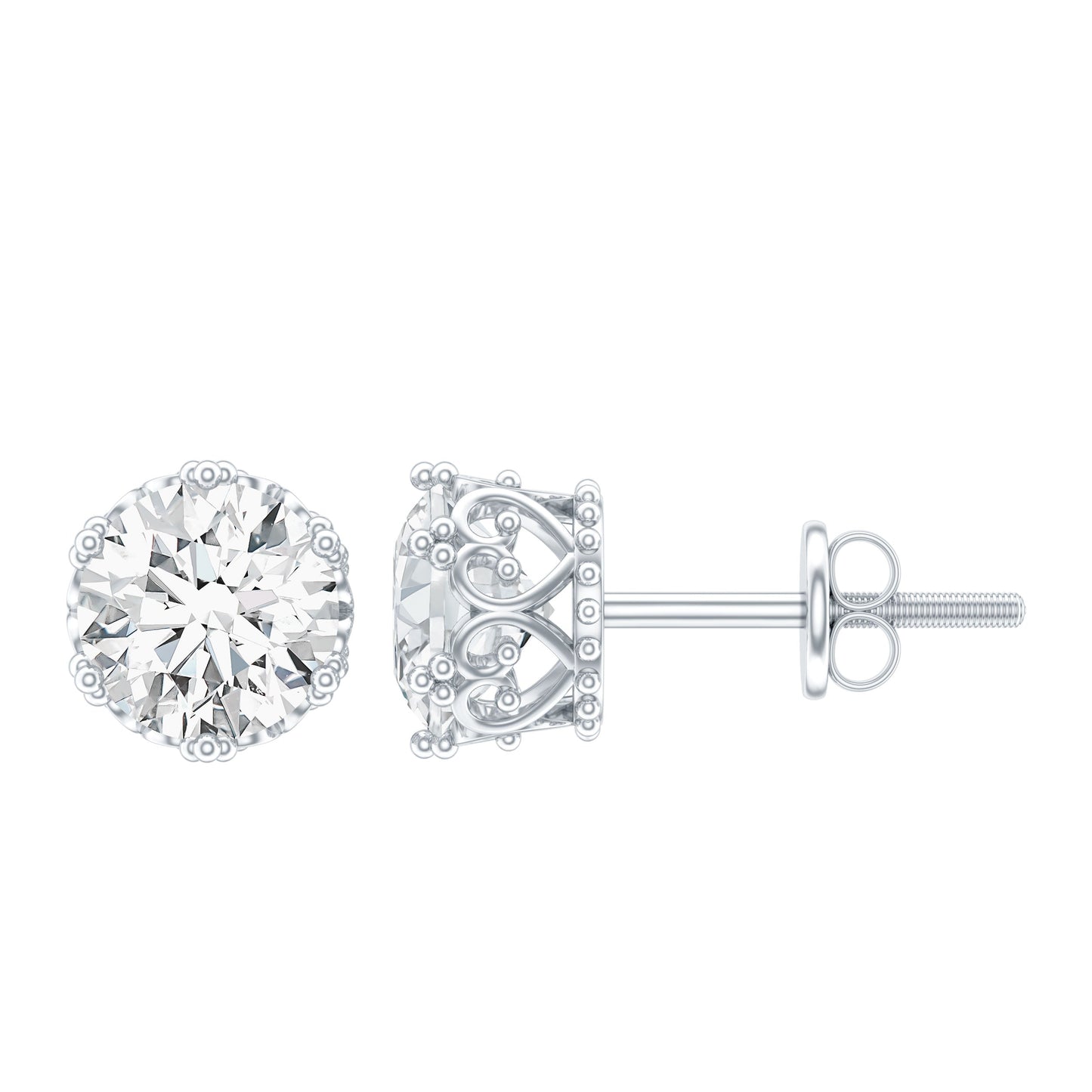 Certified Lab Created Diamond Crown Earrings for Women
