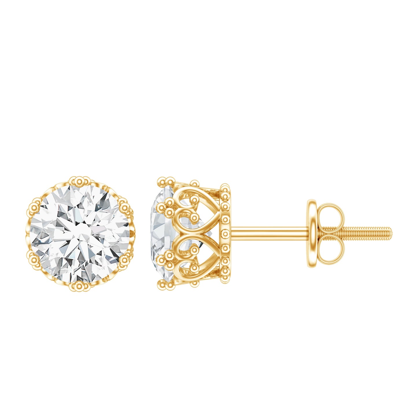 Certified Lab Created Diamond Crown Earrings for Women
