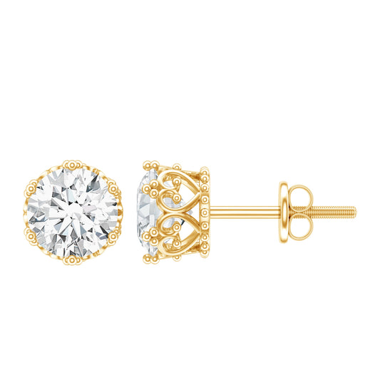 Certified Lab Created Diamond Crown Earrings for Women