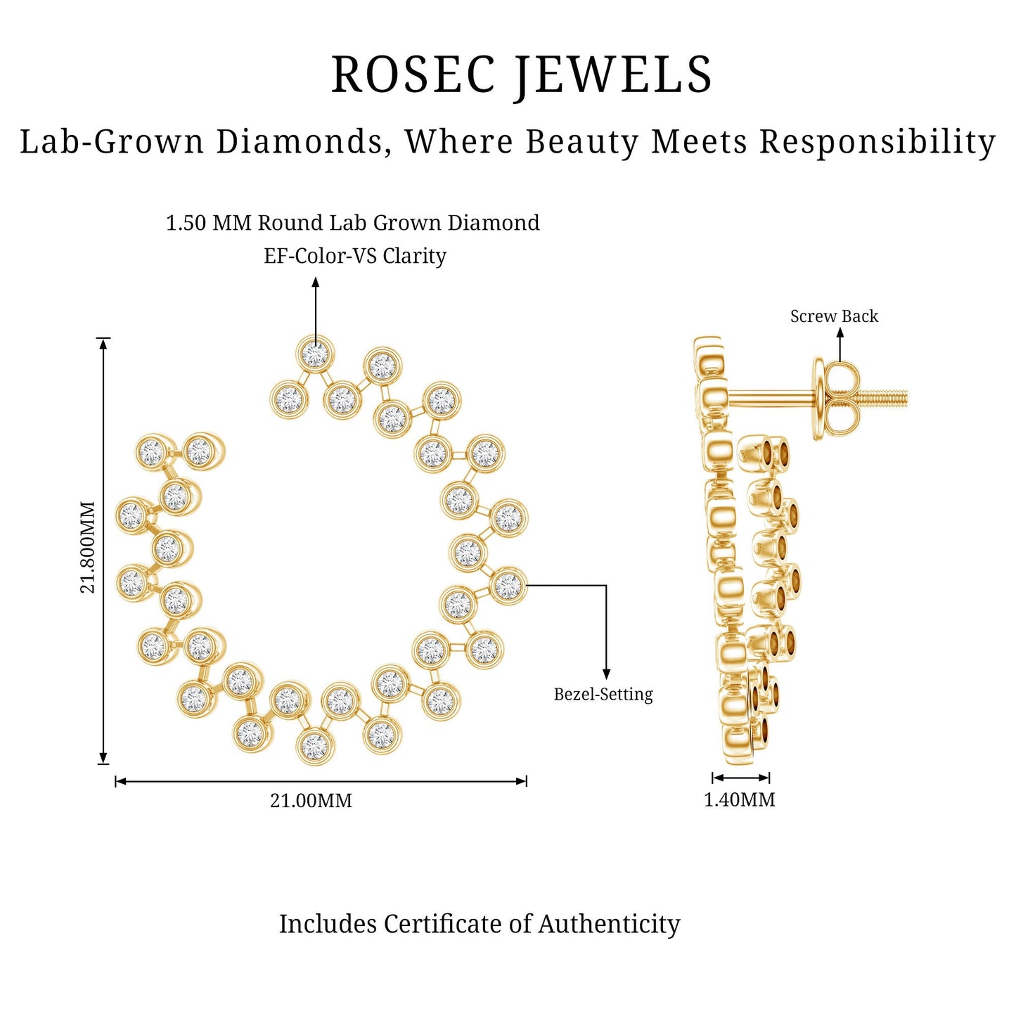 Certified Lab Created Diamond Statement Stud Earrings