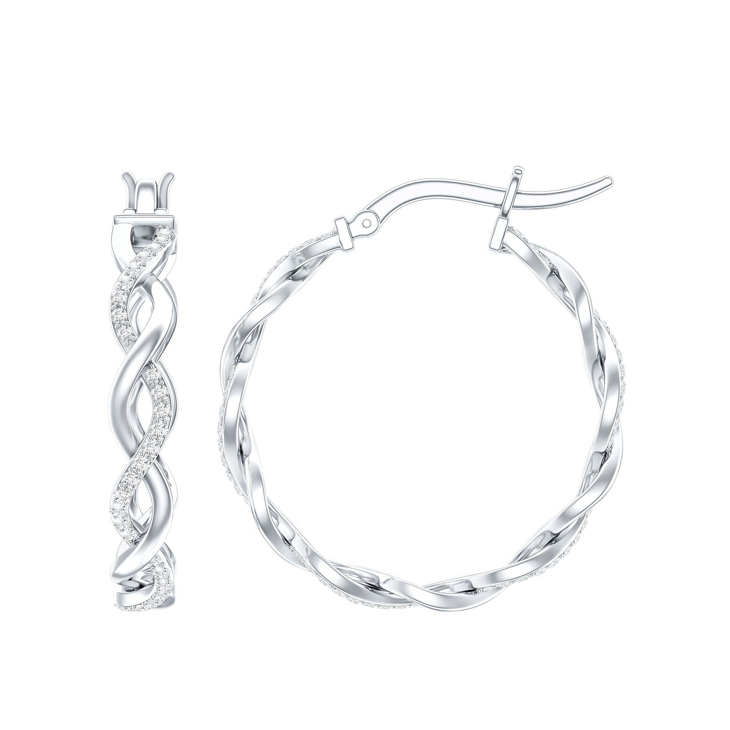 Certified Lab Created Diamond Hoops for Women