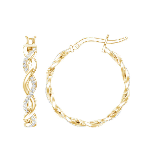 Certified Lab Created Diamond Hoops for Women