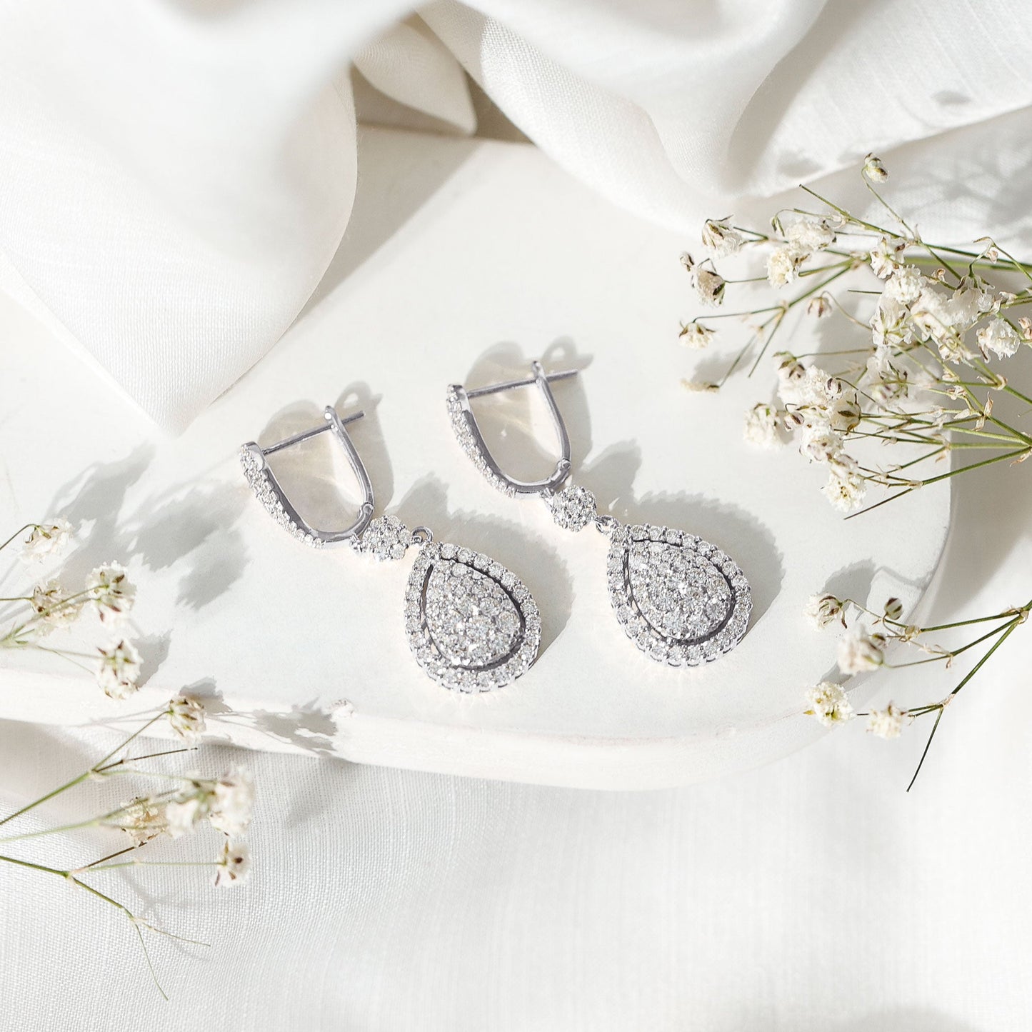 Lab Grown Diamond Bridal Drop Earrings